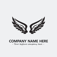 Wing illustration black and white for logo company vector image
