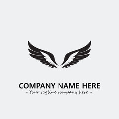 Wing illustration black and white for logo company vector image
