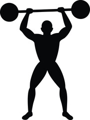 silhouette of a man lifting weights