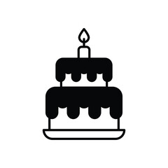 Cake vector icon stock illustration