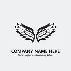 Wing illustration black and white for logo company vector image

