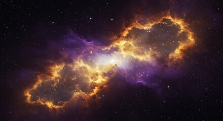 Obraz premium Cosmic Embrace: A Stellar Dance AI Generated