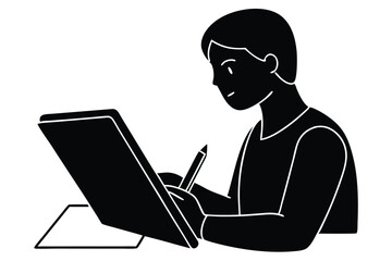 Writing and Reading with a Digital Pen and Tab Illustration

