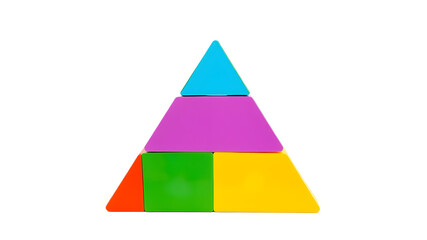 Children's multi-colored pyramid on a white background Generative AI