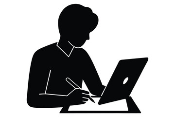 Writing and Reading with a Digital Pen and Tab Illustration

