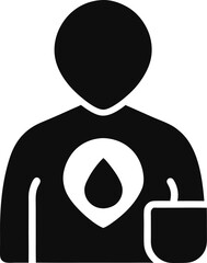 man with a blood donate symbol