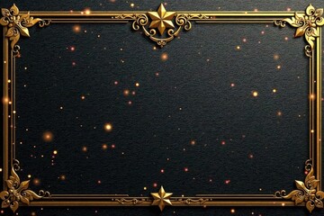 Shimmering gold foil finish on a dark wood panel with intricate designs and subtle sparkle, gold foil, sparkle