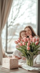 Mother and daughter celebrating Mother's Day