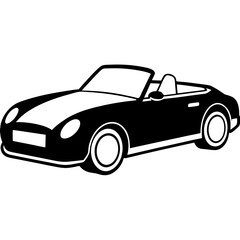 A vector silhouette of a convertible car