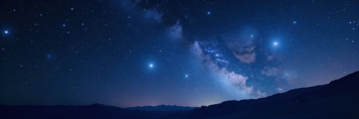 Fototapeta premium Sparkling stars illuminate the dark canvas of the night sky, universe, darkness, celestial