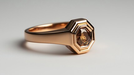 Luxury rose gold gemstone ring detailed view high resolution picture