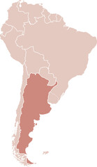Argentina map illustration of South America