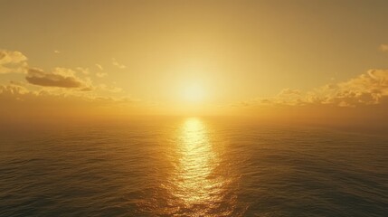 Fototapeta premium Serene Seascape with Golden Sun Rays Reflecting on the Water Surface