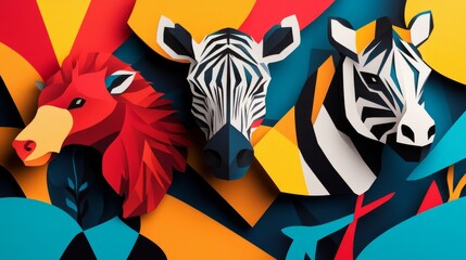 paper-cut animals
