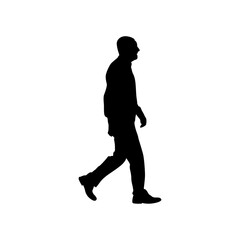 An old man is walking with a stick vector. 