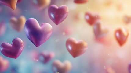 Naklejka premium Floating Hearts: A Celebration of Love and Affection