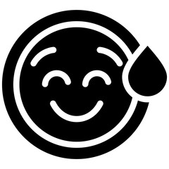 Grinning Face with Sweat Icon