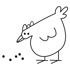 Chicken Doodle Hand Drawn