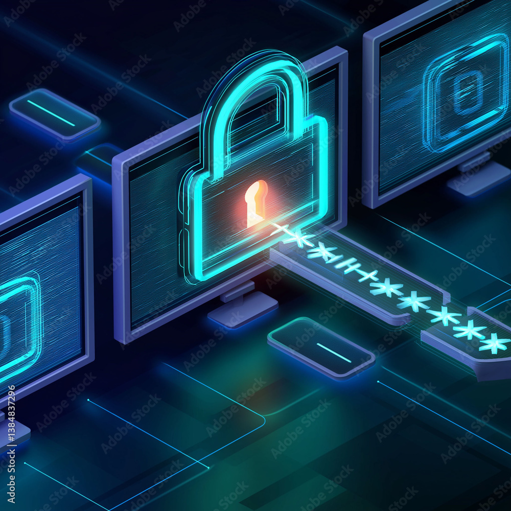Aufkleber brute force attack breach. password malware. security threat. hacking risk. cyber firewall. cybersec
