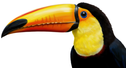 Close-up of a Toco Toucan Head PNG