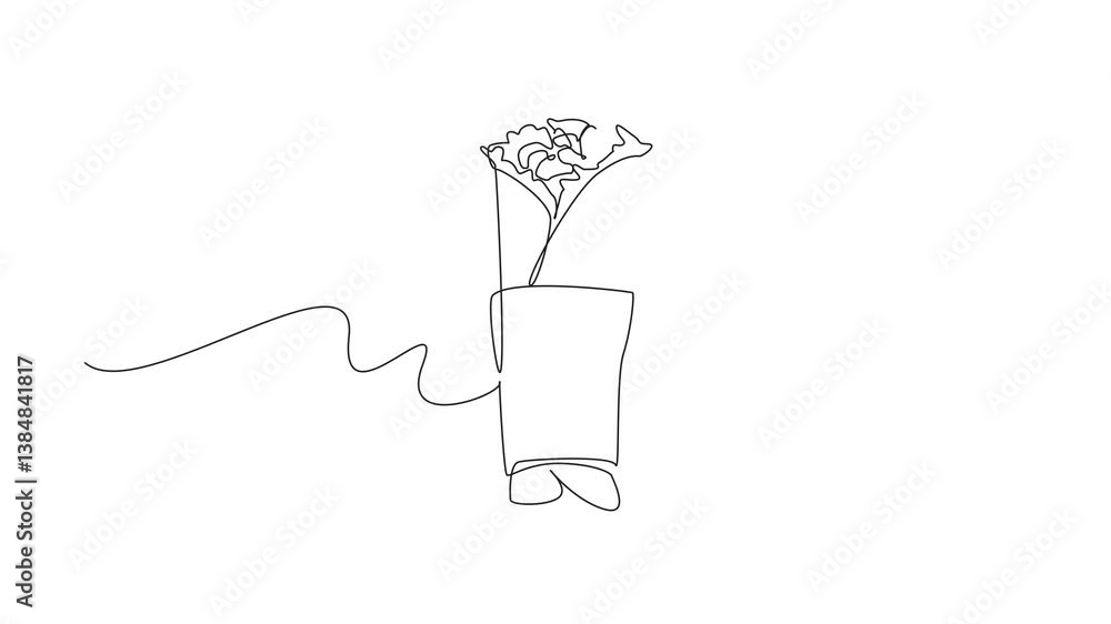 Poster self drawing animation of single continuous line drawing burritos wrapped in rolls of paper and stri
