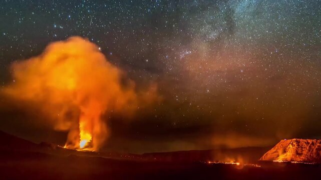 Timelapse - Eruption Piton de la Fournaise 8