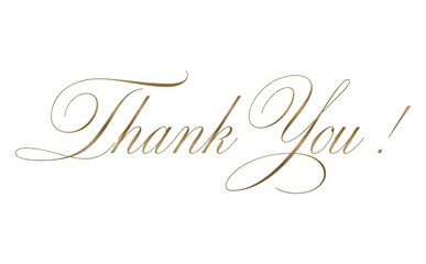 手書き風のおしゃれなThank You !（ありがとう！）の文字（カリグラフィー）
