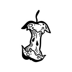 hand drawn of apple core artwork