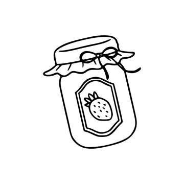 recommend clip art: vintage style strawberry jam jar outline
