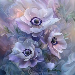Vibrant Anemone Flowers in Full Bloom