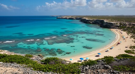 Fototapeta premium Azure Embrace: Coastal Vista AI Generated