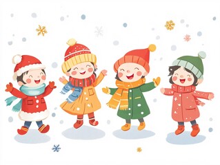 children in winter