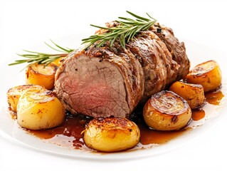 roast beef with potatoes and vegetables
