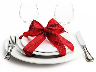 place setting for christmas dinner