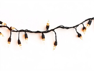 christmas lights isolated on white 