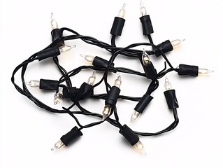 christmas lights isolated on white 