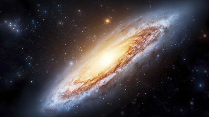 Fototapeta premium stunning galaxy with bright stars and swirling cosmic dust, showcasing beauty of universe and evoking sense of wonder