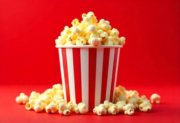 Generative AI image showcases a bucket overflowing with delicious popcorn