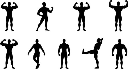 Naklejka premium Gym silhouette on white background