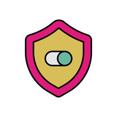 Shield icon isolated on a white background. Vector illustration.