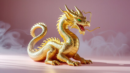 Fototapeta premium A cute baby dragon, minimalist and flat design.