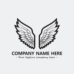 Wing illustration black and white for logo company vector image
