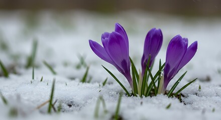 Winter's Violet Embrace AI Generated