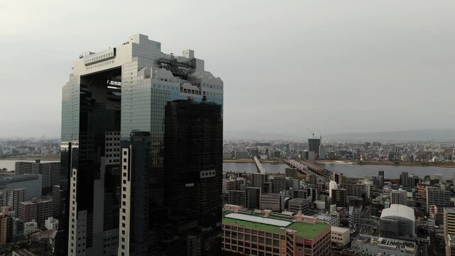 Stunning Aerial View of Umeda, Osaka, Japan