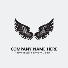 Wing illustration black and white for logo company vector image
