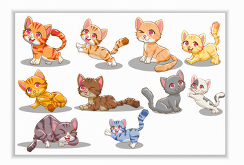 cute cartoon dogs and cats