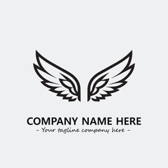 Obraz premium Wing illustration black and white for logo company vector image 