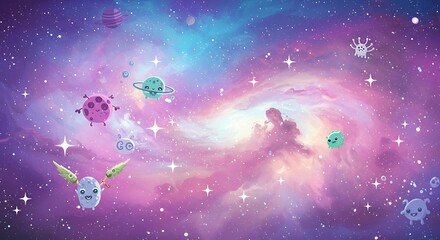 Fototapeta premium Cosmic Cuddle Puddle AI Generated