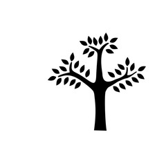 Obraz premium cartoon tree silhouette