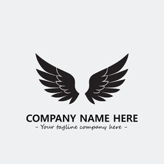 Wing illustration black and white for logo company vector image
